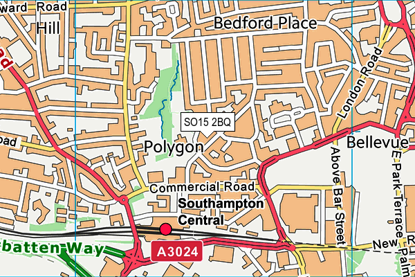 SO15 2BQ map - OS VectorMap District (Ordnance Survey)