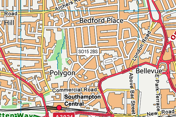 SO15 2BS map - OS VectorMap District (Ordnance Survey)