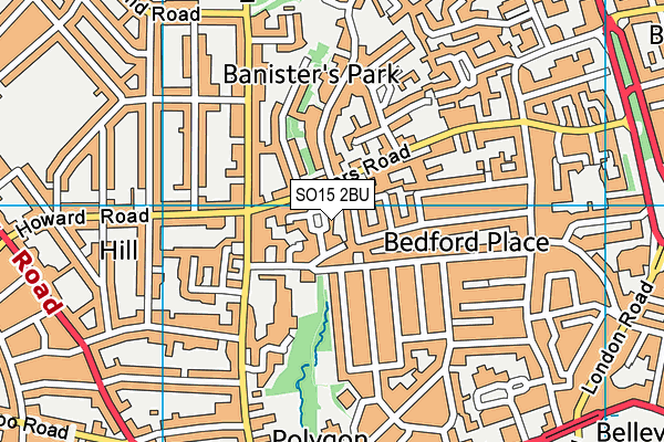 SO15 2BU map - OS VectorMap District (Ordnance Survey)