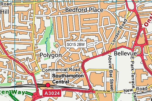 SO15 2BW map - OS VectorMap District (Ordnance Survey)