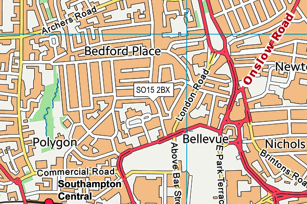 SO15 2BX map - OS VectorMap District (Ordnance Survey)