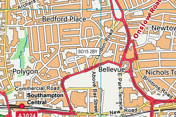 SO15 2BY map - OS VectorMap District (Ordnance Survey)