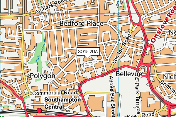 SO15 2DA map - OS VectorMap District (Ordnance Survey)