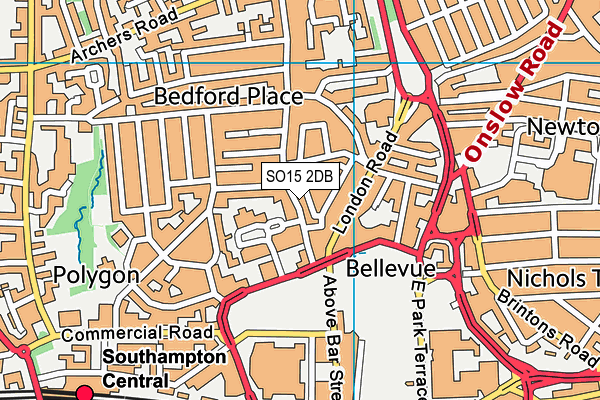 SO15 2DB map - OS VectorMap District (Ordnance Survey)