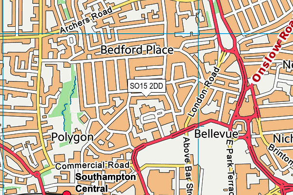 SO15 2DD map - OS VectorMap District (Ordnance Survey)