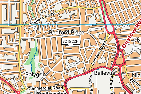 SO15 2DH map - OS VectorMap District (Ordnance Survey)