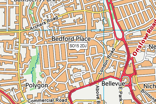 SO15 2DJ map - OS VectorMap District (Ordnance Survey)