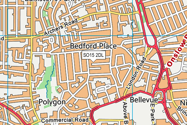 SO15 2DL map - OS VectorMap District (Ordnance Survey)
