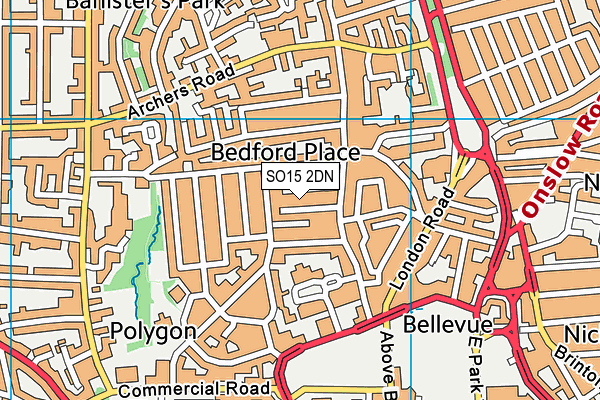 SO15 2DN map - OS VectorMap District (Ordnance Survey)