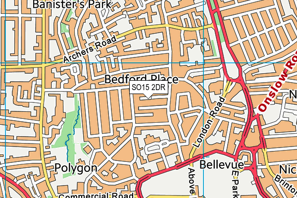 SO15 2DR map - OS VectorMap District (Ordnance Survey)