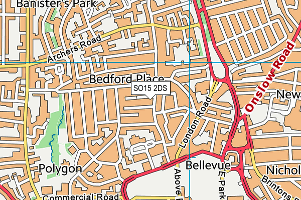 SO15 2DS map - OS VectorMap District (Ordnance Survey)