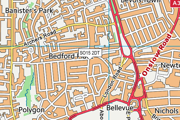 SO15 2DT map - OS VectorMap District (Ordnance Survey)
