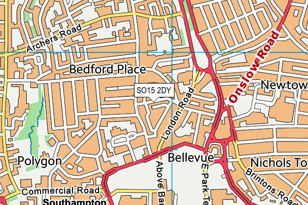 SO15 2DY map - OS VectorMap District (Ordnance Survey)