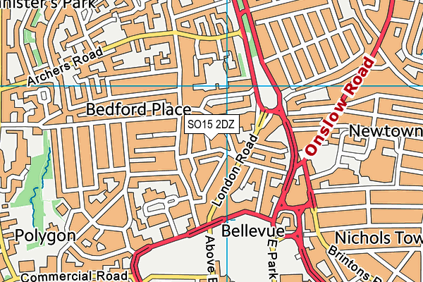 SO15 2DZ map - OS VectorMap District (Ordnance Survey)