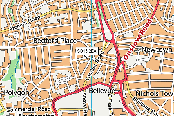 SO15 2EA map - OS VectorMap District (Ordnance Survey)