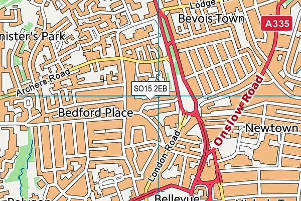 SO15 2EB map - OS VectorMap District (Ordnance Survey)