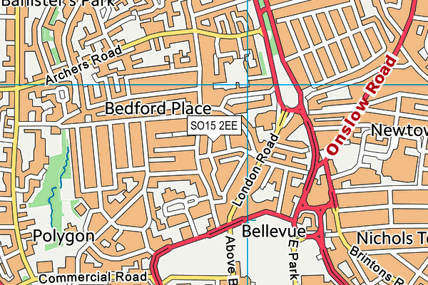 SO15 2EE map - OS VectorMap District (Ordnance Survey)