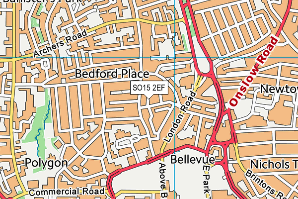 SO15 2EF map - OS VectorMap District (Ordnance Survey)