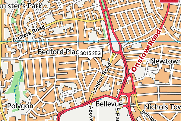 SO15 2EG map - OS VectorMap District (Ordnance Survey)