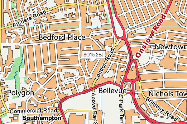 SO15 2EJ map - OS VectorMap District (Ordnance Survey)