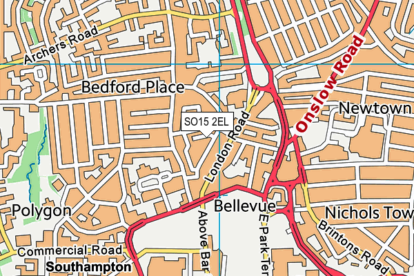 SO15 2EL map - OS VectorMap District (Ordnance Survey)