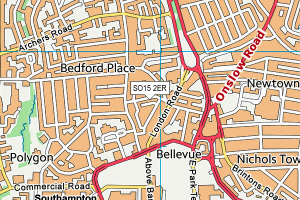 SO15 2ER map - OS VectorMap District (Ordnance Survey)