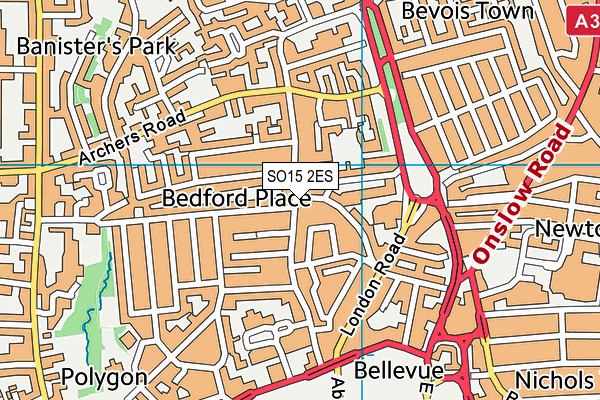 SO15 2ES map - OS VectorMap District (Ordnance Survey)