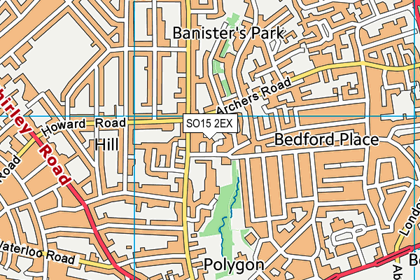 SO15 2EX map - OS VectorMap District (Ordnance Survey)