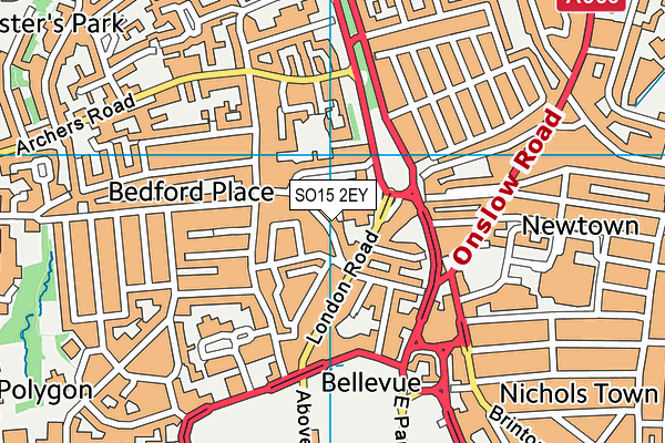 SO15 2EY map - OS VectorMap District (Ordnance Survey)