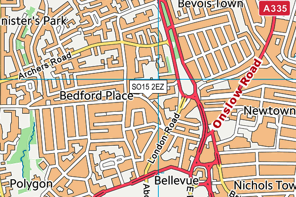 SO15 2EZ map - OS VectorMap District (Ordnance Survey)