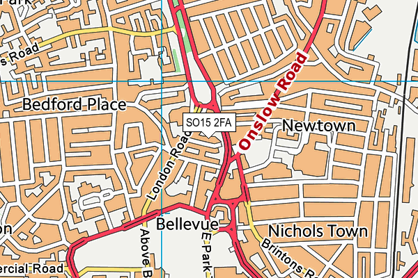 SO15 2FA map - OS VectorMap District (Ordnance Survey)