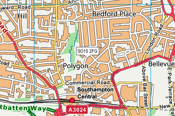 SO15 2FG map - OS VectorMap District (Ordnance Survey)