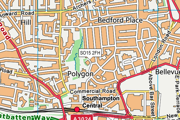 The Polygon School map (SO15 2FH) - OS VectorMap District (Ordnance Survey)