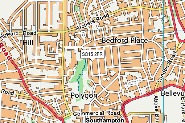 SO15 2FR map - OS VectorMap District (Ordnance Survey)