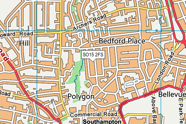 SO15 2FS map - OS VectorMap District (Ordnance Survey)