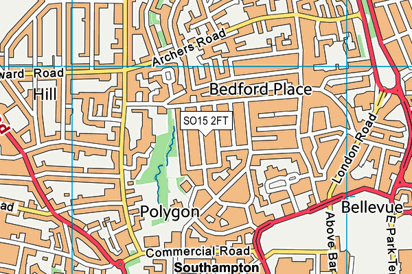 SO15 2FT map - OS VectorMap District (Ordnance Survey)