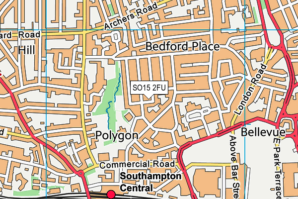 SO15 2FU map - OS VectorMap District (Ordnance Survey)