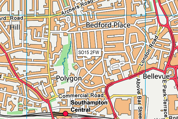 SO15 2FW map - OS VectorMap District (Ordnance Survey)