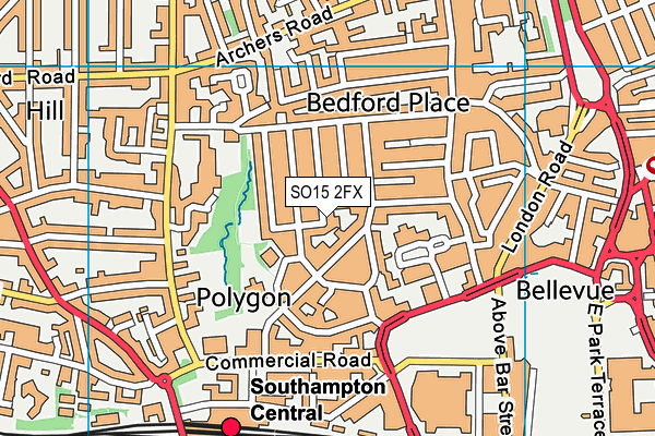 SO15 2FX map - OS VectorMap District (Ordnance Survey)