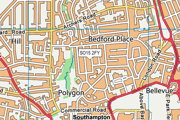 SO15 2FY map - OS VectorMap District (Ordnance Survey)