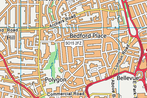 SO15 2FZ map - OS VectorMap District (Ordnance Survey)