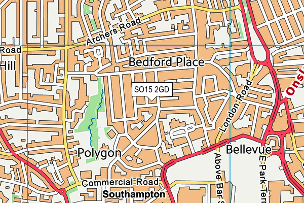 SO15 2GD map - OS VectorMap District (Ordnance Survey)