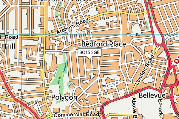 SO15 2GE map - OS VectorMap District (Ordnance Survey)