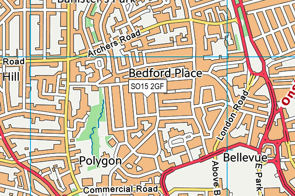 SO15 2GF map - OS VectorMap District (Ordnance Survey)