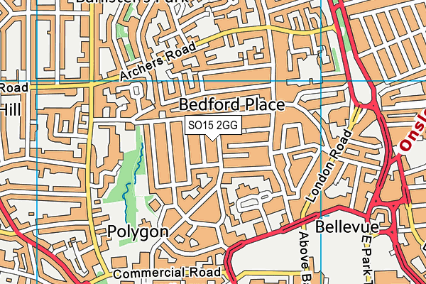 SO15 2GG map - OS VectorMap District (Ordnance Survey)
