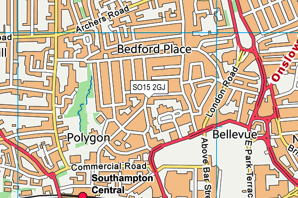 SO15 2GJ map - OS VectorMap District (Ordnance Survey)