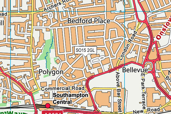 SO15 2GL map - OS VectorMap District (Ordnance Survey)