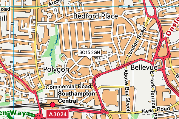 SO15 2GN map - OS VectorMap District (Ordnance Survey)