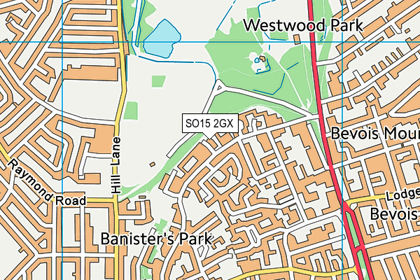 SO15 2GX map - OS VectorMap District (Ordnance Survey)