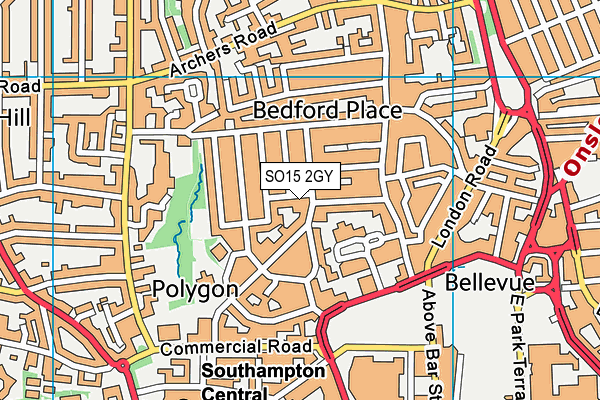 SO15 2GY map - OS VectorMap District (Ordnance Survey)